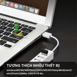 Thumbnail Bộ chia USB HOSAN 4 cổng USB 2.0 hình chữ nhật thiết kế nhỏ gọn tốc độ cao hỗ trợ máy tính 4