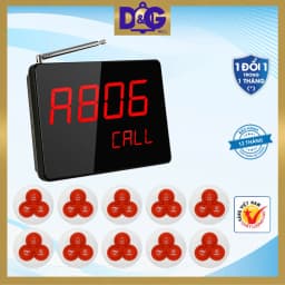 Thumbnail Bộ Chuông Gọi Phục Vụ Không Dây D&G Bell - Màn Hình D0402 Hiển Thị 4 số 2 dòng (Nút Chống Nước) 1