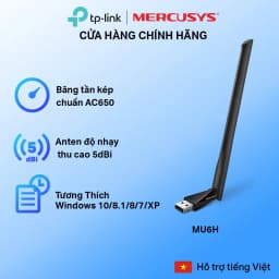 Thumbnail Bộ Chuyển Đổi USB Wifi Mercusys MU6H Băng Tần Kép Độ Lợi Cao AC 650Mbps 1