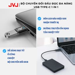 Thumbnail Bộ Chuyển Đổi Đầu Đọc Đa Năng JVJ USB Type-C HUB C1, Cổng USB TYPE C 1in1, Đầu Chuyển Đổi Cho Điện Thoại Laptop BH 2 Năm 4