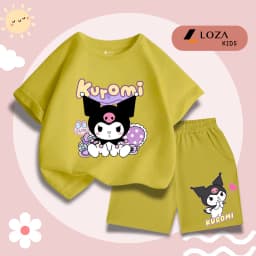 Thumbnail Bộ cộc bé gái Kuromi nhiều màu chất liệu thun cotton - Quần áo trẻ em nữ size từ 15-40kg -  Loza Kids SB308 1
