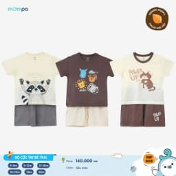 Thumbnail Bộ cộc tay bé trai bé gái Mompa 6 tháng-3 tuổi vải Modal mát mềm mại thông tháng 175 1