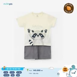 Thumbnail Bộ cộc tay bé trai bé gái Mompa 6 tháng-3 tuổi vải Modal mát mềm mại thông tháng 175 3