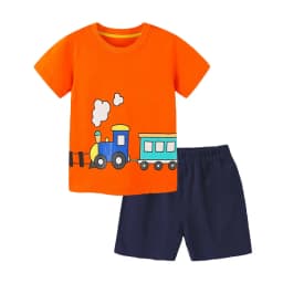 Thumbnail Bộ cộc tay bé trai SKIDS quần áo trẻ em mùa hè ngắn tay cotton họa tiết oto khủng long đáng yêu 4