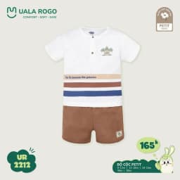 Thumbnail Bộ cộc tay bé trai Ualarogo 9 tháng - 4 tuổi vải Petit mềm mịn co giãn thoáng khí 2212 4