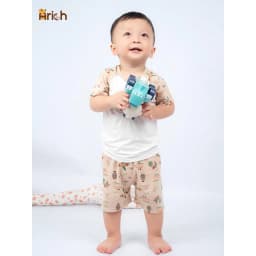 Thumbnail Bộ cộc tay cài chéo Arich vải sợi tre họa tiết đáng yêu cho Bé size từ 9 tháng- 6 tuổi 3