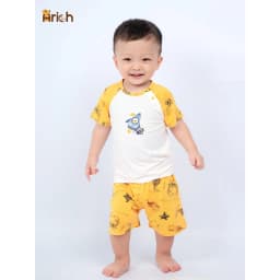 Thumbnail Bộ cộc tay cài chéo Arich vải sợi tre họa tiết đáng yêu cho Bé size từ 9 tháng- 6 tuổi 4