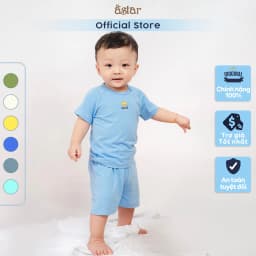 Thumbnail Bộ cộc tay cài chéo ASTAR vải cotton rayon in hình cho bé 9 tháng đến 6 tuổi 2