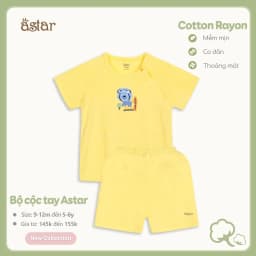 Thumbnail Bộ cộc tay cài chéo ASTAR vải cotton rayon in hình cho bé 9 tháng đến 6 tuổi 4