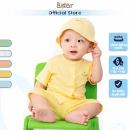 Thumbnail Bộ cộc tay cài thẳng Astar vải sợi tre organic cho bé trai, bé gái 1
