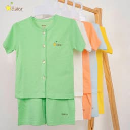Thumbnail Bộ cộc tay cài thẳng Astar vải sợi tre organic cho bé trai, bé gái 2