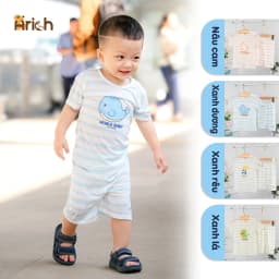 Thumbnail Bộ cộc tay cài vai arich, vải sợi tre thông hơi, mát , rất mát, size 9M đến 5 tuổi 2