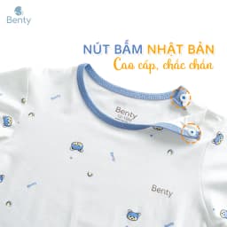 Thumbnail Bộ cộc tay cài vai họa tiết dễ thương BENTY cotton bé trai, bé gái, quần áo trẻ em mềm,mịn 4