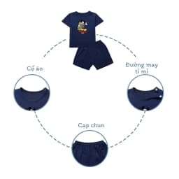 Thumbnail Bộ cộc tay cài vai in hình Mickey BT062 cotton mềm mịn, đồ bộ trẻ em cao cấp bé trai bé gái 3