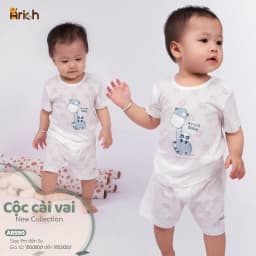 Thumbnail Bộ cộc tay cài vải sợi tre thông hơi siêu mát cho bé-Thương hiệu Arich 2