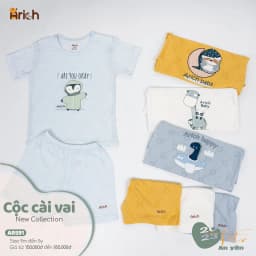 Thumbnail Bộ cộc tay cài vải sợi tre thông hơi siêu mát cho bé-Thương hiệu Arich 4