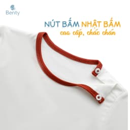 Thumbnail Bộ cộc tay cài vai trơn phối viền cổ BENTY cotton thấm hút mồ hôi, đồ bộ cho bé trai, bé gái 4
