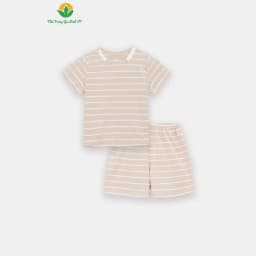 Thumbnail Bộ cộc tay chất cotton dệt kim kẻ sọc màu cho bé trai bé gái thời trang Việt Thắng - B63.5100 1