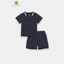 Thumbnail Bộ cộc tay chất cotton dệt kim kẻ sọc màu cho bé trai bé gái thời trang Việt Thắng - B63.5100 3