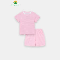 Thumbnail Bộ cộc tay chất cotton dệt kim kẻ sọc màu cho bé trai bé gái thời trang Việt Thắng - B63.5100 4