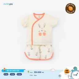 Thumbnail Bộ cộc tay cho bé sơ sinh Mompa 0-9 tháng cúc chéo vải Modal thấm hút mềm mịn thoáng khí 582 3