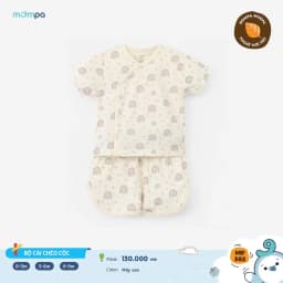 Thumbnail Bộ cộc tay cho bé sơ sinh Mompa 0-9 tháng cúc chéo vải Modal thấm hút mềm mịn thoáng khí 582 4