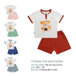 Thumbnail Bộ cộc tay cổ trụ in hình labubu BENTY BT110 dễ thương, bộ quần áo cho bé trai, bé gái mặc đi chơi 2