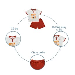Thumbnail Bộ cộc tay cổ trụ in hình labubu BENTY BT110 dễ thương, bộ quần áo cho bé trai, bé gái mặc đi chơi 3