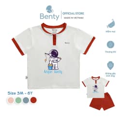 Thumbnail Bộ cộc tay cổ trụ in hình angler BENTY BT096 đồ bộ trẻ em cao cấp, mềm mại, thấm hút mồ hôi tốt 1