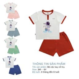 Thumbnail Bộ cộc tay cổ trụ in hình angler BENTY BT096 đồ bộ trẻ em cao cấp, mềm mại, thấm hút mồ hôi tốt 2