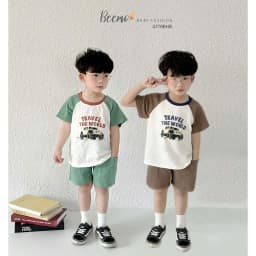 Thumbnail Bộ cộc tay in ô tô cho bé trai Beemo Chất liệu cotton xược siêu thoáng, thấm hút mồ hôi  B592 1