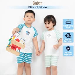 Thumbnail Bộ cộc tay trẻ em Astar cài chéo sọc, vải petit cotton rayon, co giãn, mền mịn, mát cho bé 9M-5 tuổi 3