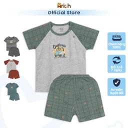 Thumbnail Bộ cộc tay vải sợi tre Arich 2024 cho bé trai, bé gái size từ 9 tháng đến 6 tuổi 1