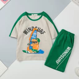 Thumbnail Bộ cotton ngắn tay Bé trai mặc nhà, đi chơi LITIBABY, hoạt hình size 4 đến 12 tuổi 2