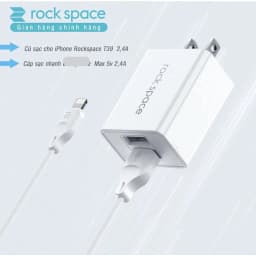 Thumbnail Bộ củ cáp sạc nhanh cho iPhone Rockspace T39 củ sạc 2 cổng 2.4A hàng bảo hành 12 tháng lỗi 1 đổi 1 2