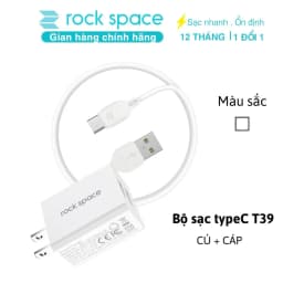 Thumbnail Bộ củ cáp sạc nhanh TypeC Rockspace T39 sạc nhanh không nóng máy màu trắng bảo hành 12 tháng 1