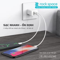 Thumbnail Bộ củ cáp sạc nhanh TypeC Rockspace T39 sạc nhanh không nóng máy màu trắng bảo hành 12 tháng 3