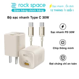 Thumbnail Bộ củ cáp sạc nhanh typeC ROCK Ice²Cube sạc nhanh 30W Hàng chính hãng Rockspace BH 12 tháng 1