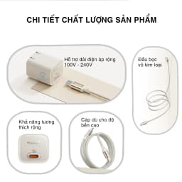 Thumbnail Bộ củ cáp sạc nhanh typeC ROCK Ice²Cube sạc nhanh 30W Hàng chính hãng Rockspace BH 12 tháng 2