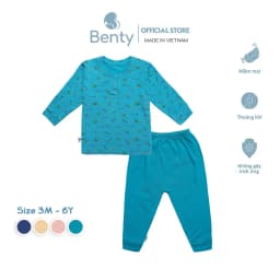 Thumbnail Bộ dài cổ trụ BENTY họa tiết cute cotton mềm mịn thấm hút mồ hôi, đồ bộ mặc ngủ cho bé 1