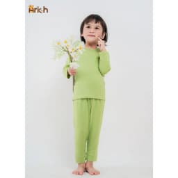 Thumbnail Bộ dài tay cài vai Arich vải sợi tre mềm mát,màu trơn cho bé trai, bé gái từ 6 tháng đến 6 tuổi 3