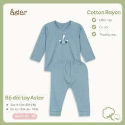Thumbnail Bộ dài tay cài vai ASTAR vải cotton rayon in hình cho bé trai,gái 9 tháng-6 tuổi 2