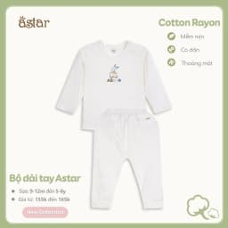 Thumbnail Bộ dài tay cài vai ASTAR vải cotton rayon in hình cho bé trai,gái 9 tháng-6 tuổi 4