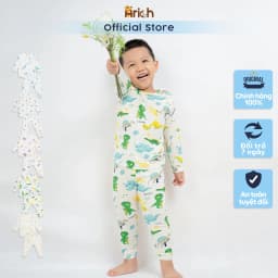 Thumbnail Bộ dài tay cài vai trẻ em in Hoạ tiết, vải sợi tre Arich (size 9-12m đến 5-6y) 2
