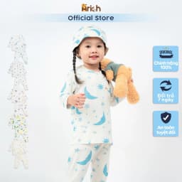 Thumbnail Bộ dài tay cài vai trẻ em in Hoạ tiết, vải sợi tre Arich (size 9-12m đến 5-6y) 3