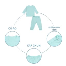 Thumbnail Bộ dài tay cài vai trơn basic BENTY cotton co giãn 4 chiều, quần áo trẻ em cao cấp mềm, mịn 3