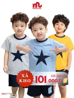 Thumbnail Bộ đồ bé trai mùa hè RIOMIO in hình sao 5 cánh mềm co giãn tốt size 13-27kg RBT395 1