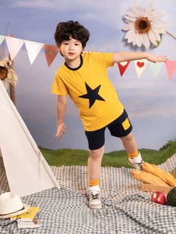 Thumbnail Bộ đồ bé trai mùa hè RIOMIO in hình sao 5 cánh mềm co giãn tốt size 13-27kg RBT395 4