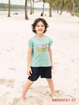 Thumbnail Bộ đồ bé trai RIOMIO in hình dễ thương chất cotton mềm mát co giãn cho bé 27-50kg RBT632.2 2