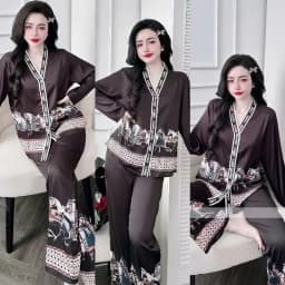 Thumbnail Bộ Đồ Ngủ Pijama Dài Tay Hisexy Set Pijama Dài tay Lụa Latin Cao Cấp P11 4